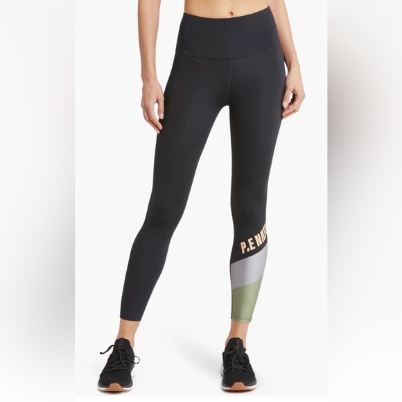 NWOT P.E Nation Black High Waist Color Block Legging Activewear Workout Sz Small - Picture 1 of 12